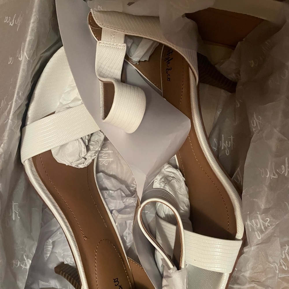 Paycee white dressy sandals